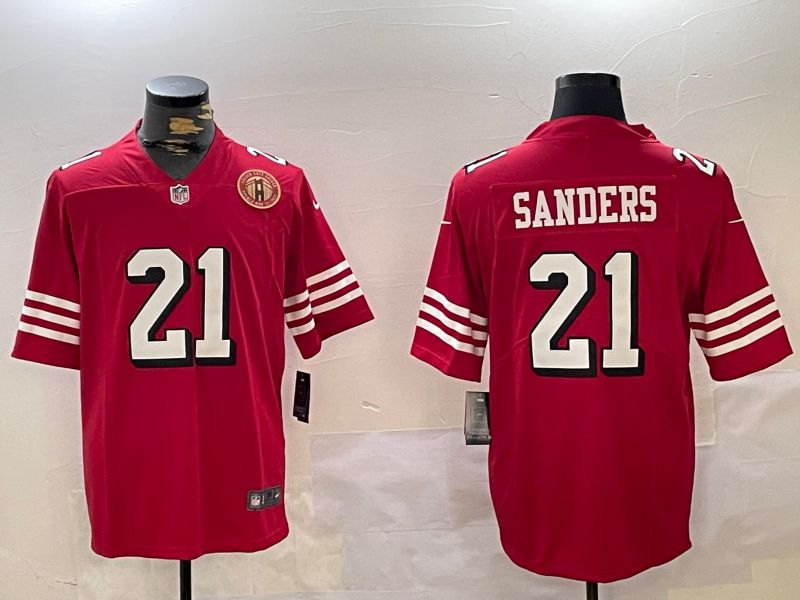Men San Francisco 49ers #21 Sanders Red 2024 Nike Vapor Limited NFL Jersey style 4->oakland raiders->NFL Jersey